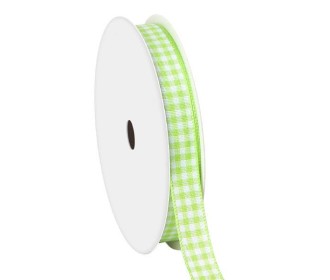 Κορδέλα καρώ με ούγια λαχανί 6mm ρολό 45μ. Κορδέλα καρώ με ούγια λαχανί 6mm ρολό 45μ.