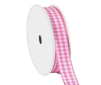 Κορδέλα καρώ με ούγια ροζ15mm ρολό 45μ. Κορδέλα καρώ με ούγια ροζ15mm ρολό 45μ.