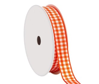 Κορδέλα καρώ με ούγια πορτοκαλί 25mm ρολό 45μ. Κορδέλα καρώ με ούγια πορτοκαλί 25mm ρολό 45μ.