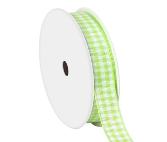 Κορδέλα καρώ με ούγια λαχανί 25mm ρολό 45μ. Κορδέλα καρώ με ούγια λαχανί 25mm ρολό 45μ.