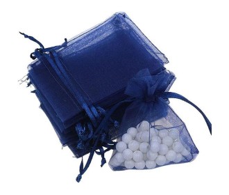 Πουγκιά οργαντέ μπλε 10x8εκ. 100τμχ