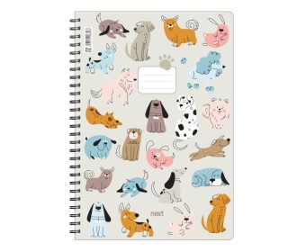 Next trends dogs τετράδιο σπιράλ 2 θέματα 70 φύλλα 17x25εκ. Next trends dogs τετράδιο σπιράλ 2 θέματα 70 φύλλα 17x25εκ.