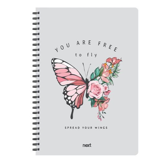 Next trends butterfly τετράδιο σπιράλ 3 θέματα 105 φύλλα 17x25εκ. Next trends butterfly τετράδιο σπιράλ 3 θέματα 105 φύλλα 17x25εκ.