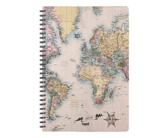 Next trends world map II τετράδιο σπιράλ 3 θέματα 105 φύλλα 17x25εκ.