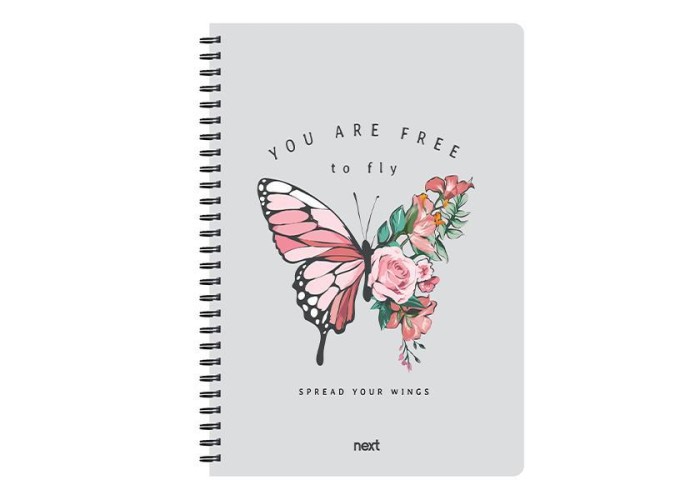 Next trends butterfly τετράδιο σπιράλ 2 θέματα 70 φύλλα 21x29εκ.