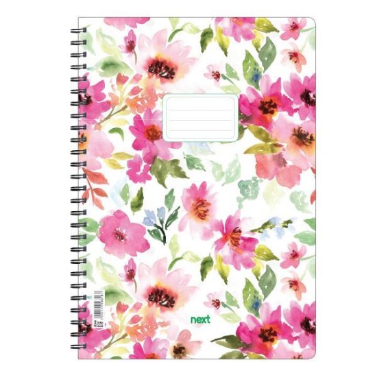 Next trends Flowers τετράδιο σπιράλ 2 θέματα 70 φύλλα 21x29εκ. Next trends Flowers τετράδιο σπιράλ 2 θέματα 70 φύλλα 21x29εκ.