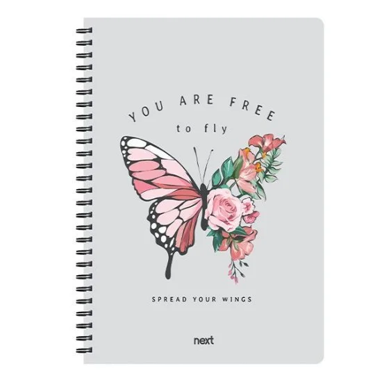 Next trends butterfly τετράδιο σπιράλ 3 θέματα 105 φύλλα 21x29εκ.