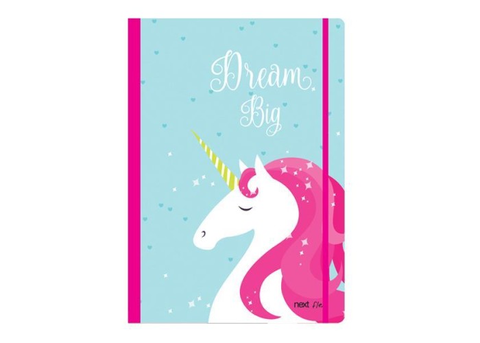 Next trends unicorn τετράδιο flexi λάστιχο 17x25εκ. 2θεμ. 80φ.