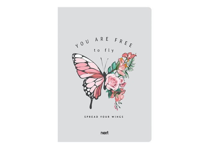 Next trends butterfly τετράδιο καρφίτσα 17x25εκ. 40φ.