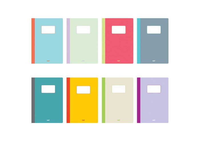 Next τετράδιο καρφίτσα Colors 8 χρώματα 40φ. 17x25εκ.