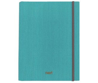 Next Fabric τετράδιo με κρυφό σπιράλ γαλάζιο με λάστιχο 21x29εκ. 5θεμ., 175φ.