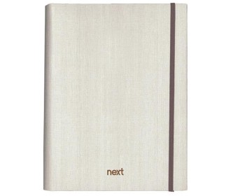 Next Fabric τετράδιo με κρυφό σπιράλ λευκό με λάστιχο 17x25εκ. 5θεμ., 175φ.