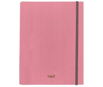 Next Fabric τετράδιo με κρυφό σπιράλ ροζ με λάστιχο 17x25εκ. 5θεμ., 175φ.