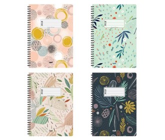 Next Floral τετράδιo σπιράλ 21x29εκ. 2θεμ., 70φ.