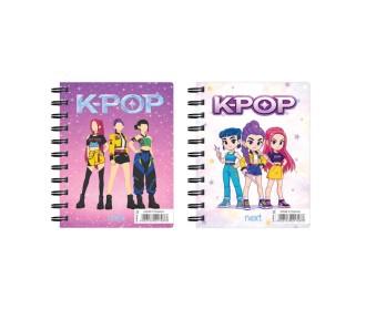 Next K-POP τετράδιο σπιράλ mini με αυτοκόλλητο 8x10εκ. 70φ.