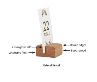 Επιτραπέζια ξύλινη βάση 2 όψεων για μενού 4x4εκ.