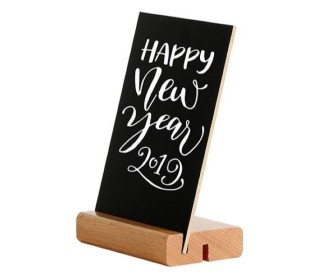 Επιτραπέζια ξύλινη βάση 2 θέσεων με ακρυλική θήκη 2 όψεων για μενού 10,5εκ.