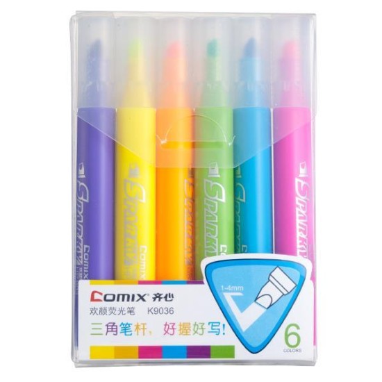 Comix μαρκαδόροι υπογράμμισης σετ 6 χρώματα 1-4mm Comix μαρκαδόροι υπογράμμισης σετ 6 χρώματα 1-4mm