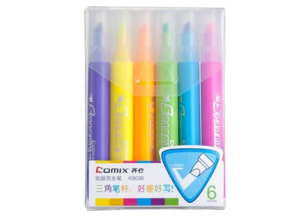 Comix μαρκαδόροι υπογράμμισης σετ 6 χρώματα 1-4mm Comix μαρκαδόροι υπογράμμισης σετ 6 χρώματα 1-4mm