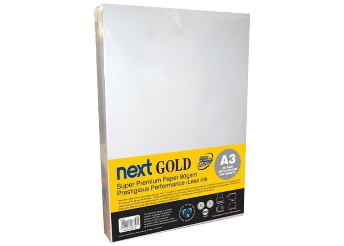 Next Gold A3 250 φύλλα premium copy paper 80γρ. Next Gold A3 250 φύλλα premium copy paper 80γρ.