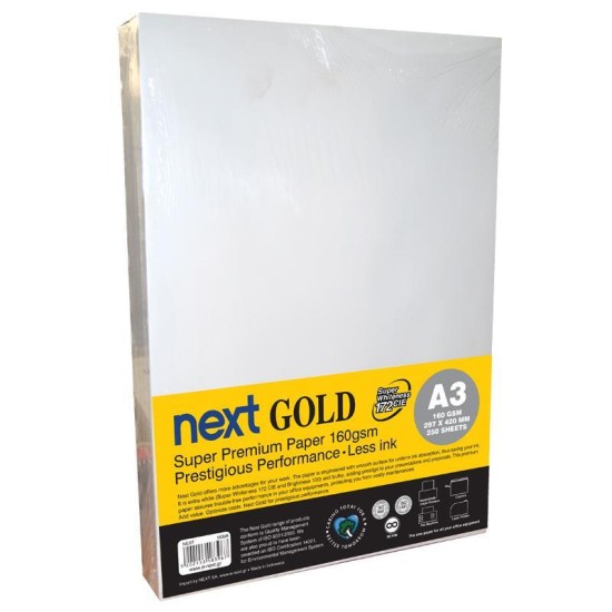 Next Gold A3 250 φύλλα premium copy paper 160γρ. Next Gold A3 250 φύλλα premium copy paper 160γρ.