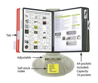 Επιτραπέζιο σταντ παρουσίασης με 10 θήκες Α4 και στρόγγυλη βάση Επιτραπέζιο σταντ παρουσίασης με 10 θήκες Α4 και στρόγγυλη βάση