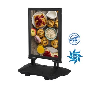 Σταντ επιδαπέδιο αλουμινίου διπλής όψης Α1 Υ87,9×63,2εκ. μαύρο Σταντ επιδαπέδιο αλουμινίου διπλής όψης Α1 Υ87,9×63,2εκ. μαύρο