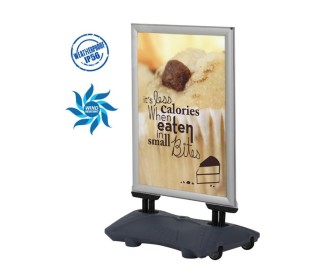 Σταντ επιδαπέδιο αλουμινίου διπλής όψης Α1 Υ87,9×63,2εκ. ασημί Σταντ επιδαπέδιο αλουμινίου διπλής όψης Α1 Υ87,9×63,2εκ. ασημί