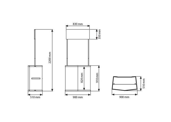 Εκθεσιακός Πάγκος Προώθησης (Promotion) πτυσσόμενος με Header 200,4x90εκ.