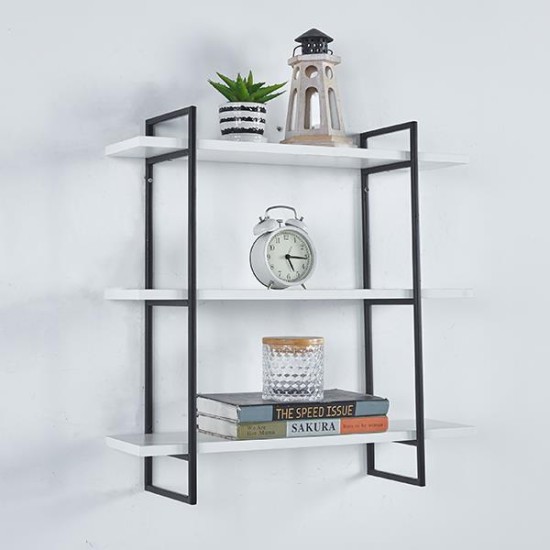 Ραφιέρα επιτοίχια Nextdeco με 3 θέσεις λευκή Υ60x18x60εκ. Ραφιέρα επιτοίχια Nextdeco με 3 θέσεις λευκή Υ60x18x60εκ.
