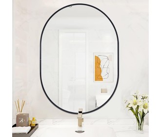 Καθρέφτης επιτοίχιος οβάλ Nextdeco μαύρο μεταλλικό πλαίσιο 50x70εκ. Καθρέφτης επιτοίχιος οβάλ Nextdeco μαύρο μεταλλικό πλαίσιο 50x70εκ.