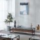 Έπιπλο τηλεόρασης μεταλλικό Nextdeco γυάλινη επιφάνεια και ράφι από MDF Υ40x160x40εκ. Έπιπλο τηλεόρασης μεταλλικό Nextdeco γυάλινη επιφάνεια και ράφι από MDF Υ40x160x40εκ.