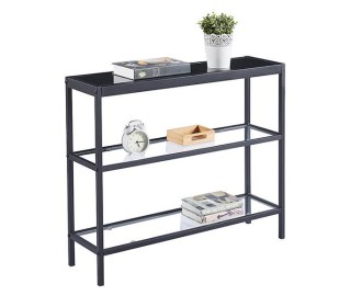Κονσόλα μεταλλική Nextdeco γυάλινη επιφάνεια Υ76x91,5x25,5εκ.
