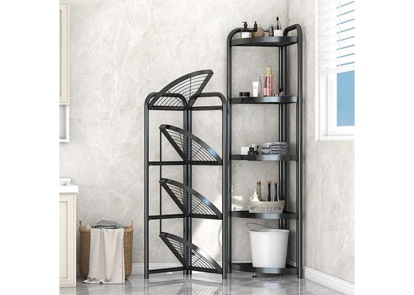 Ραφιέρα γωνιακή πτυσσόμενη Nextdeco με 5 ράφια μαύρη Υ156x35x38εκ. Ραφιέρα γωνιακή πτυσσόμενη Nextdeco με 5 ράφια μαύρη Υ156x35x38εκ.