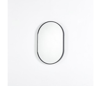 Καθρέφτης επιτοίχιος οβαλ Nextdeco μαύρο μεταλλικό πλαίσιο 40x60εκ.