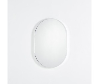 Καθρέφτης επιτοίχιος οβαλ Nextdeco ασημί μεταλλικό πλαίσιο 50x70εκ.