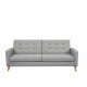 Καναπές κρεβάτι τριθέσιος Nextdeco Soho khaki light Υ81x201x90εκ.