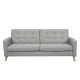 Καναπές κρεβάτι τριθέσιος Nextdeco Soho khaki light Υ81x201x90εκ.