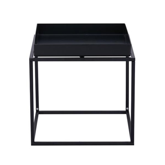 Τραπεζάκι μεταλλικό Nextdeco μαύρο Υ41x40x40εκ.