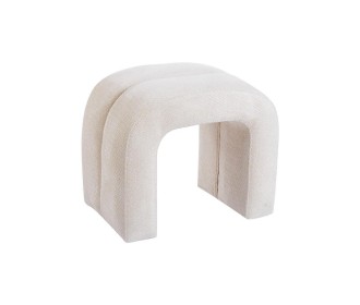 Σκαμπό Nextdeco εκρού βελούδινο ύφασμα Υ47xM55xΠ36εκ.