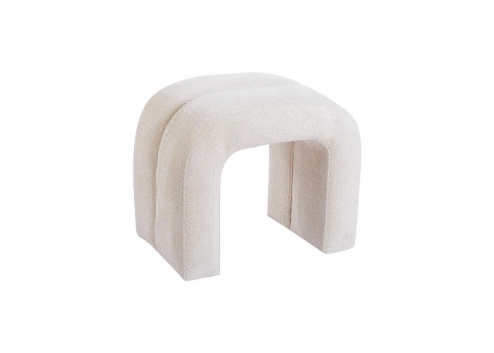 Σκαμπό Nextdeco εκρού βελούδινο ύφασμα Υ47xM55xΠ36εκ.