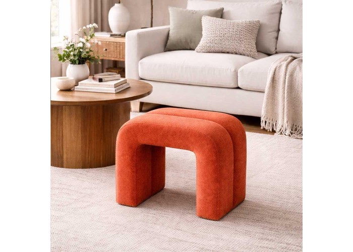 Σκαμπό Nextdeco καφέ βελούδινο ύφασμα Υ47xM55xΠ36εκ.