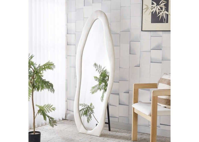 Καθρέφτης ολόσωμος Nextdeco λευκός βελούδινο πλαίσιο 160x60εκ. οβάλ