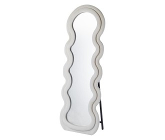 Καθρέφτης ολόσωμος Nextdeco λευκός βελούδινο πλαίσιο 160x60εκ. κυματιστός