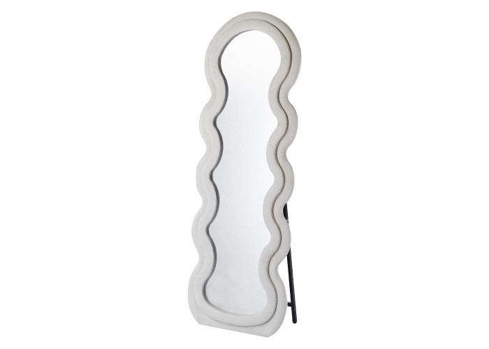 Καθρέφτης ολόσωμος Nextdeco λευκός βελούδινο πλαίσιο 160x60εκ. κυματιστός