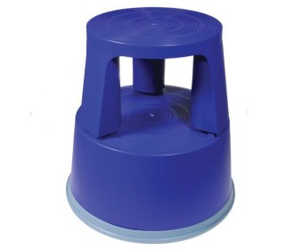 Πλαστικό σκαμπό-σκαλοπάτι με ρόδες, μπλε Υ43xØ29x45εκ.