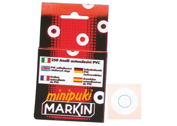 Markin αυτοκόλλητα δαχτυλίδια pvc διάφανα ø6mm 500τμχ.