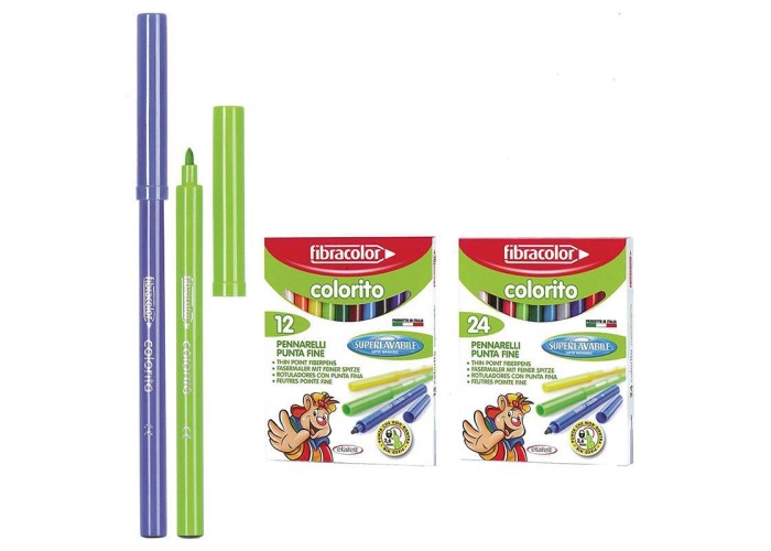Fibracolor μαρκαδόροι με λεπτή μύτη Colorito 24χρώμ. Fibracolor μαρκαδόροι με λεπτή μύτη Colorito 24χρώμ.