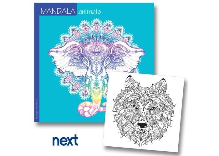 Νext μπλοκ ζωγραφικής mandala animals 36φ. 120γρ. 23x23εκ