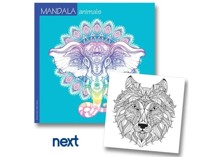 Νext μπλοκ ζωγραφικής mandala animals 36φ. 120γρ. 23x23εκ